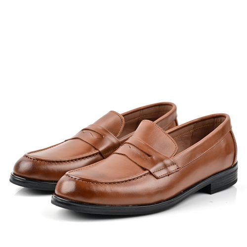 Mocassin Cuir,Mocassin Homme - Tabac
