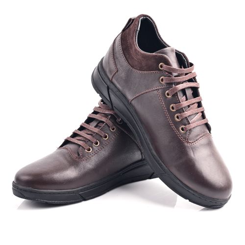 Espadrille 100% Cuir Pour Homme,Basket - Marron