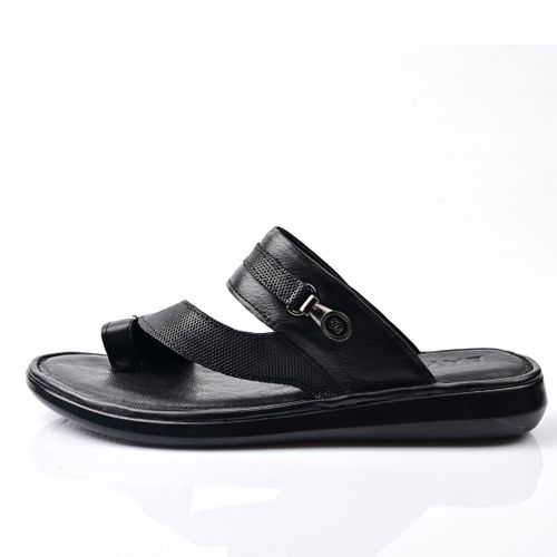 Sandale Homme Cuir,Tendance- Noir