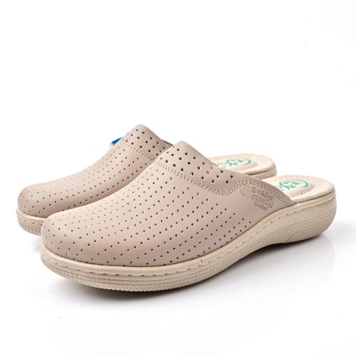 Sabots Médical,Sabot Cuir,Sabot Femme - Beige