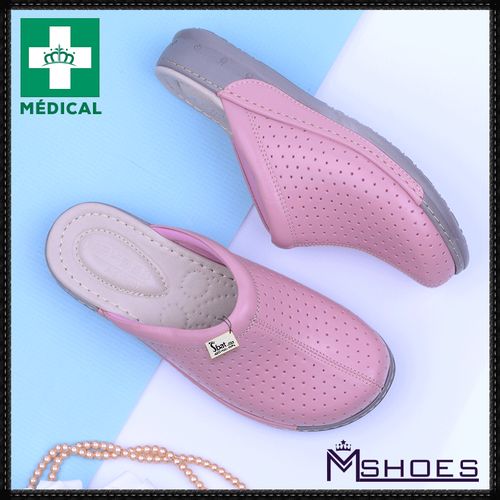 Sabots Médical,Sabot Cuir,Sabot Femme,Tendance 2021 - Rose