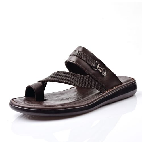Sandale Homme Cuir,Tendance- Marron