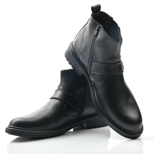 Botte Cuir Pour Homme - Noir