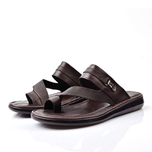 Sandale Homme Cuir,Tendance- Marron