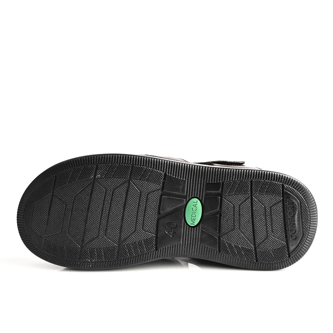 Sandale Médical En Cuir Pour Homme - Marron