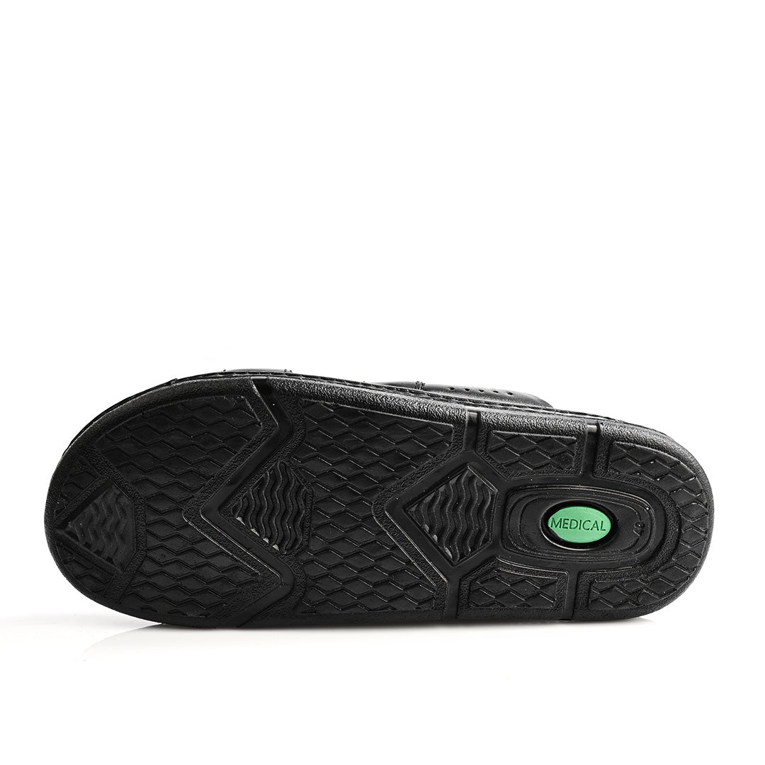 Sandale Médical En Cuir Pour Homme - Noir