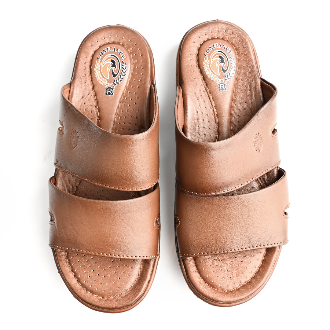 Sandale Médical En Cuir Pour Homme - Tabac