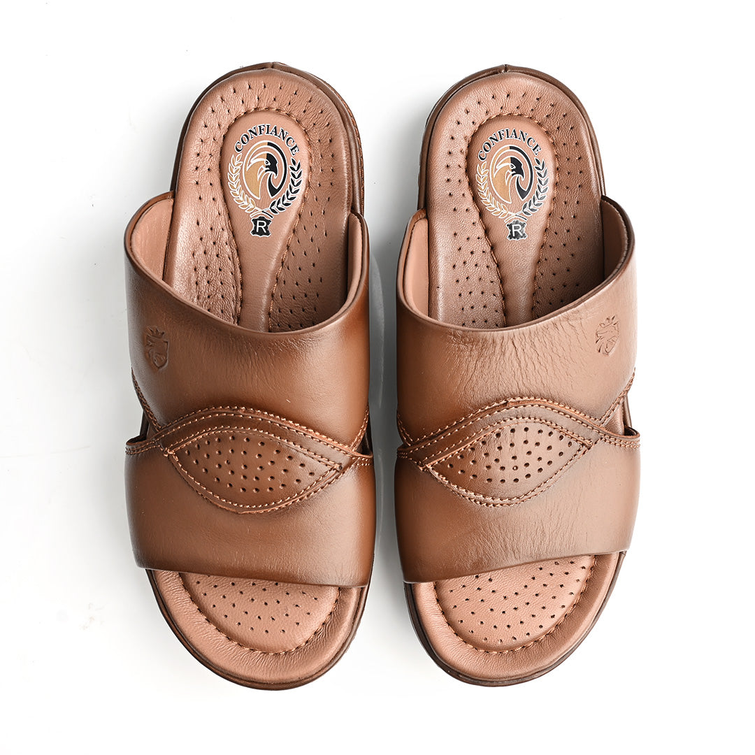 Sandale Médical En Cuir Pour Homme - Tabac