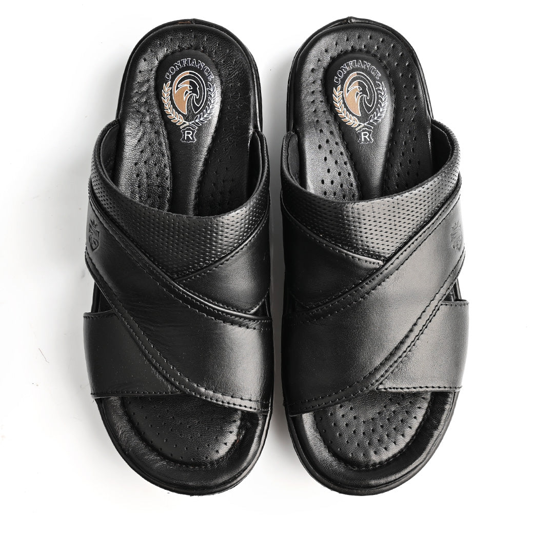 Sandale Médical En Cuir Pour Homme - Noir