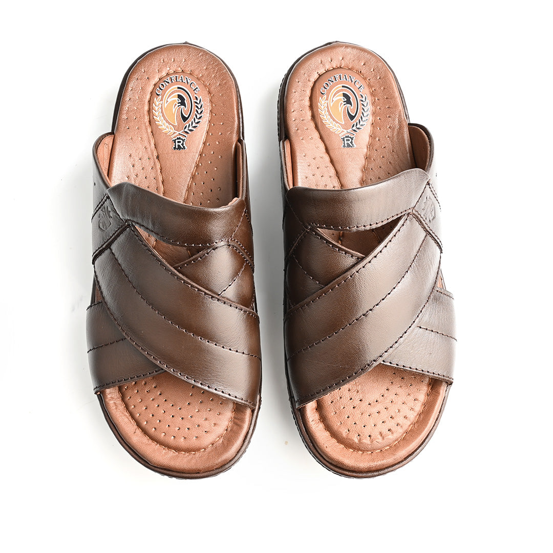 Sandale Médical En Cuir Pour Homme - Marron
