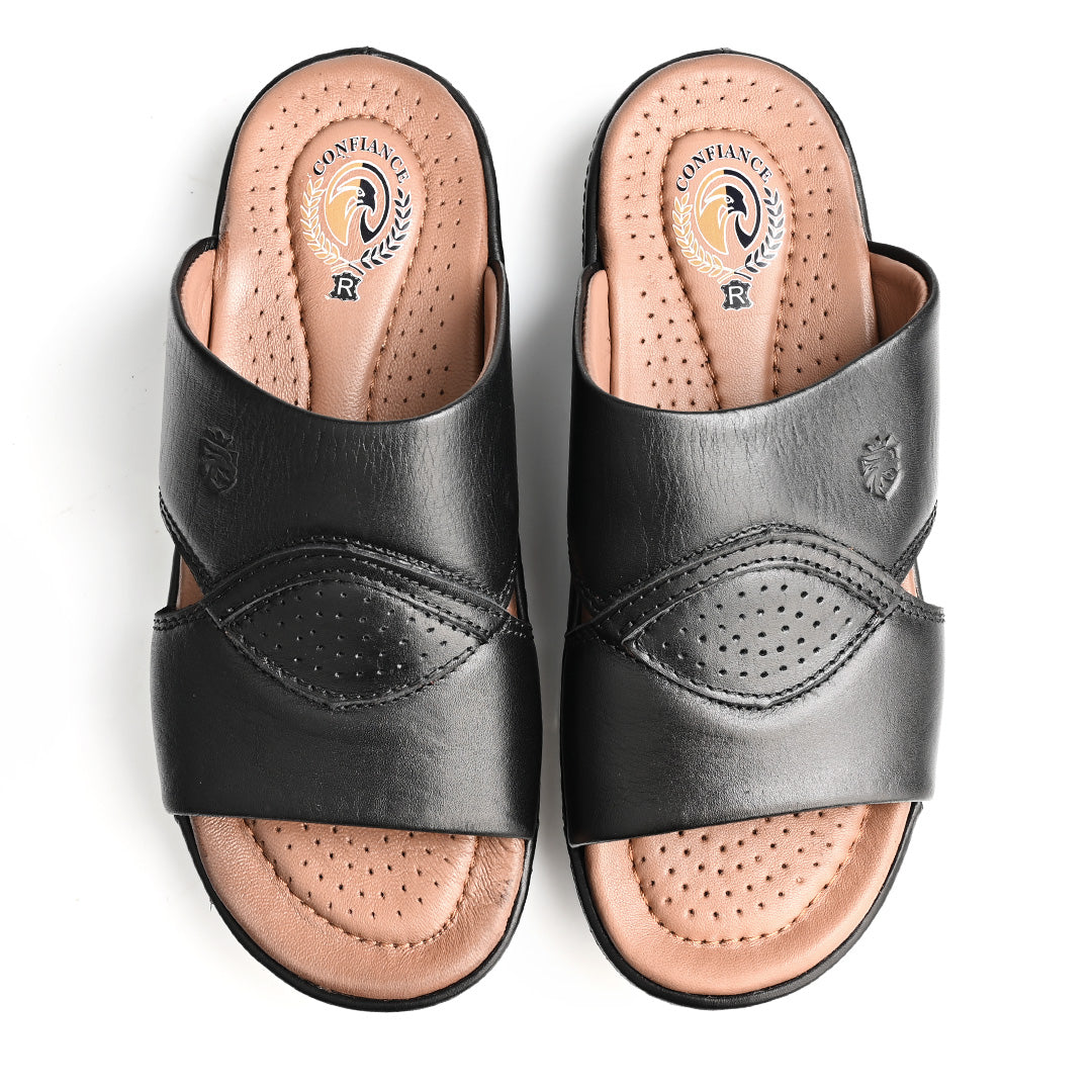 Sandale Médical En Cuir Pour Homme - Noir