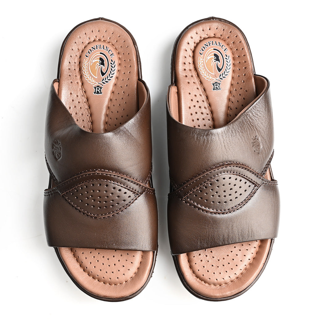 Sandale Médical En Cuir Pour Homme - Marron