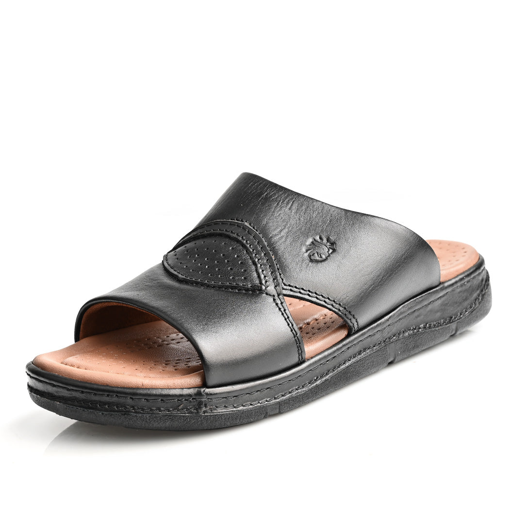Sandale Médical En Cuir Pour Homme - Noir