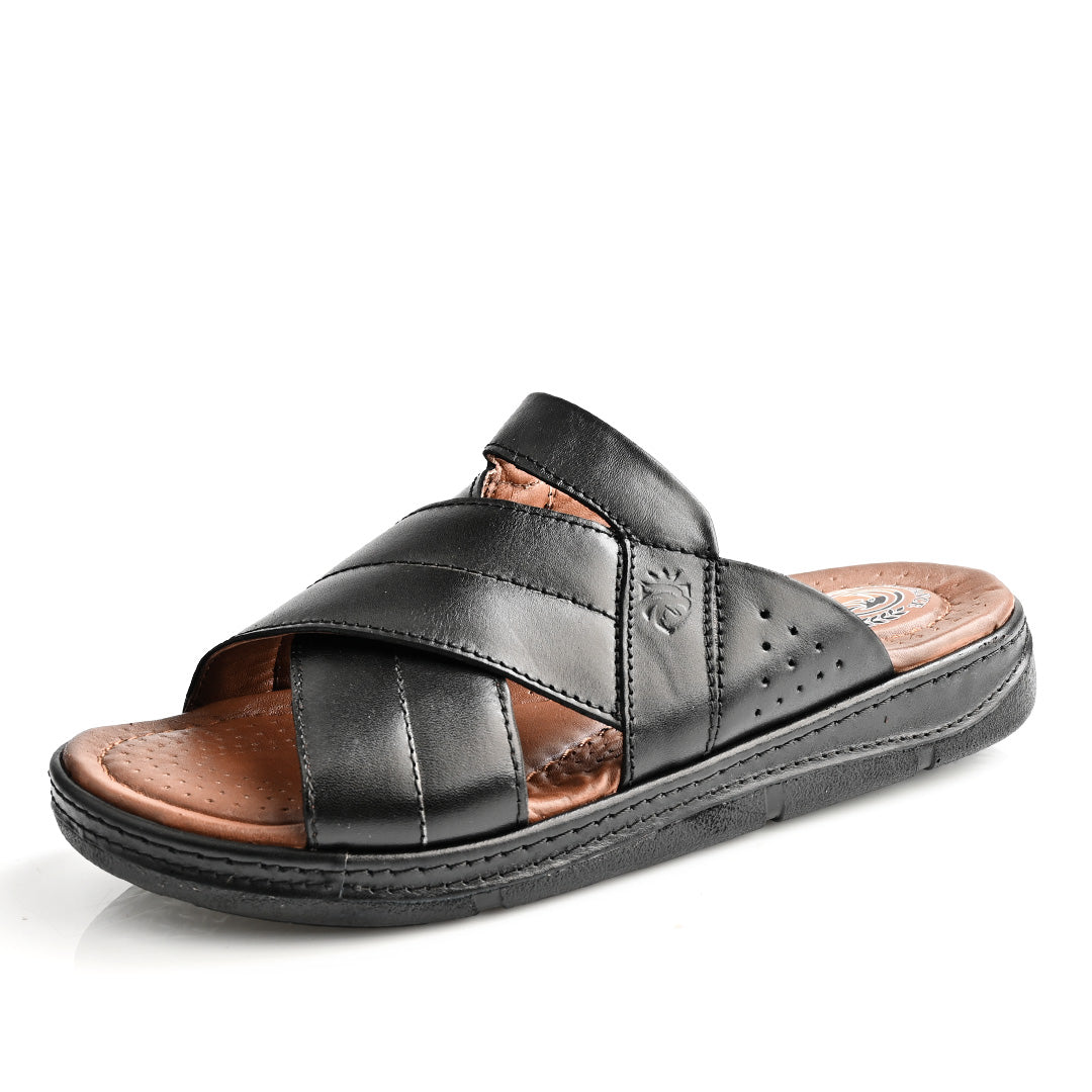 Sandale Médical En Cuir Pour Homme - Noir