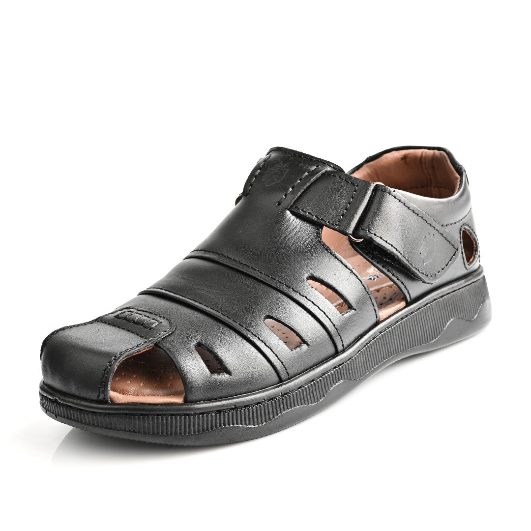 Sandale Médical En Cuir Pour Homme - Noir