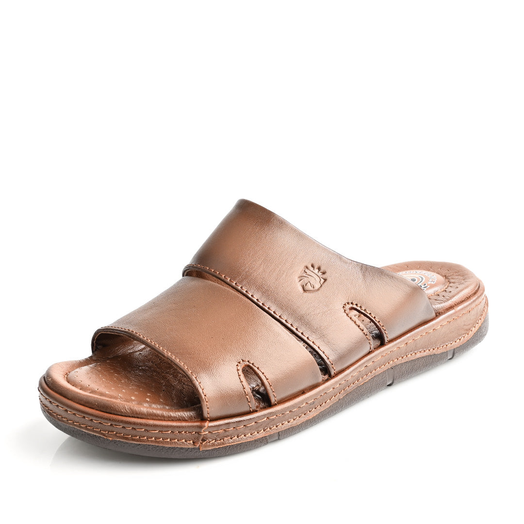 Sandale Médical En Cuir Pour Homme - Tabac