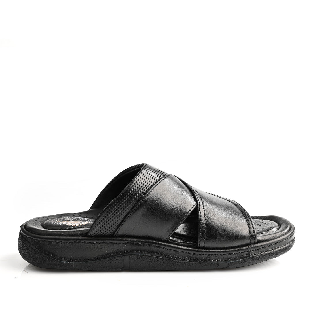 Sandale Médical En Cuir Pour Homme - Noir