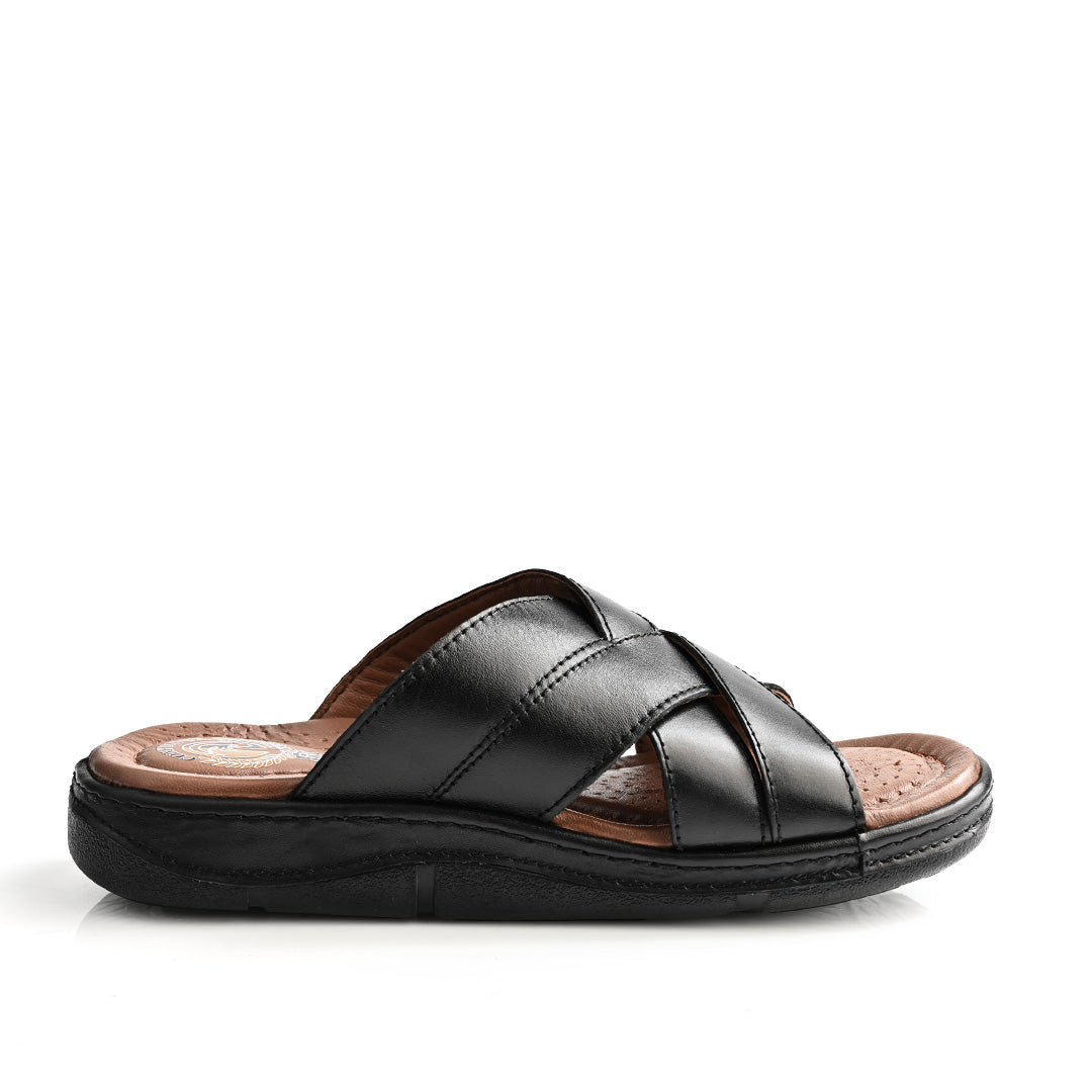 Sandale Médical En Cuir Pour Homme - Noir