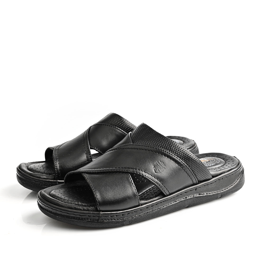Sandale Médical En Cuir Pour Homme - Noir