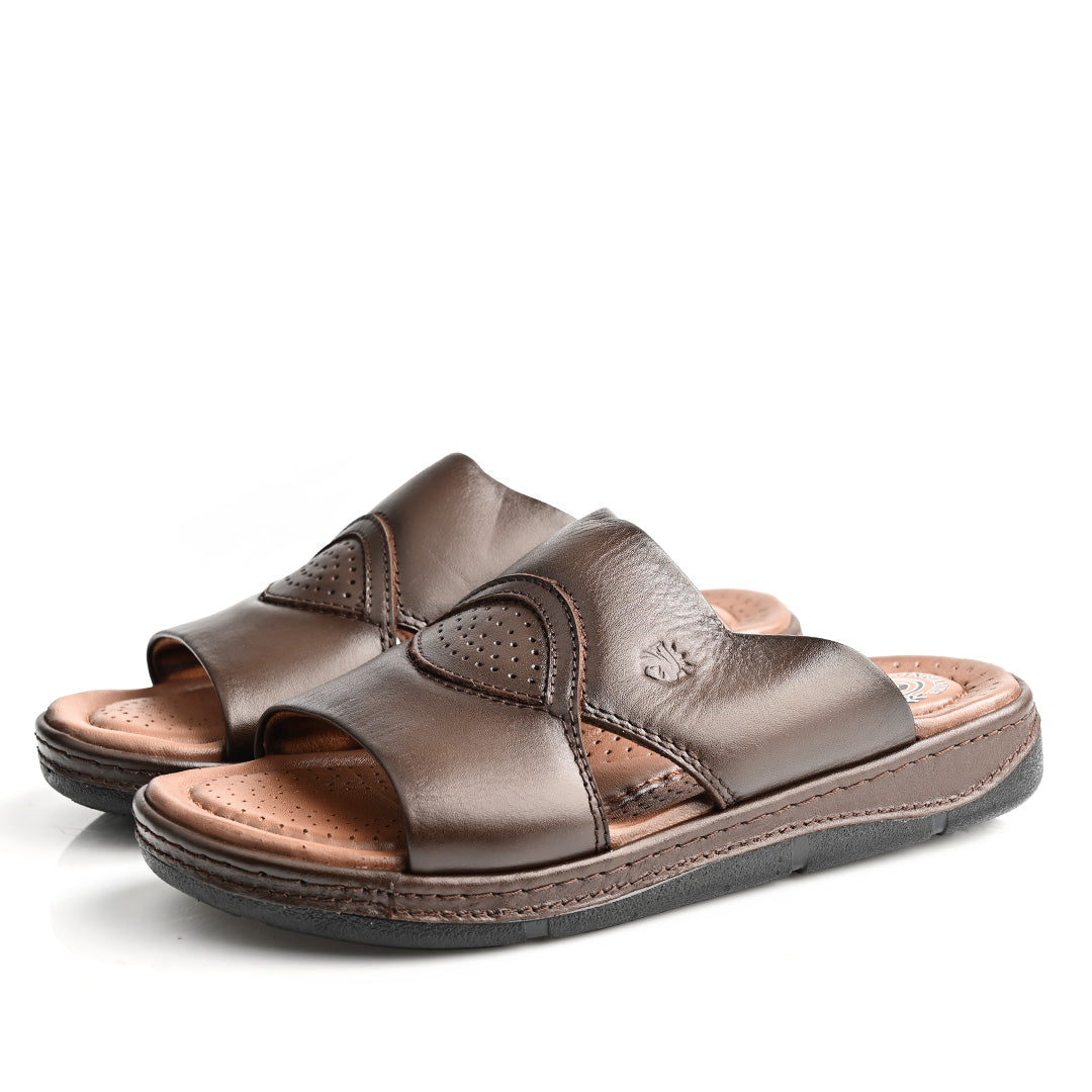 Sandale Médical En Cuir Pour Homme - Marron