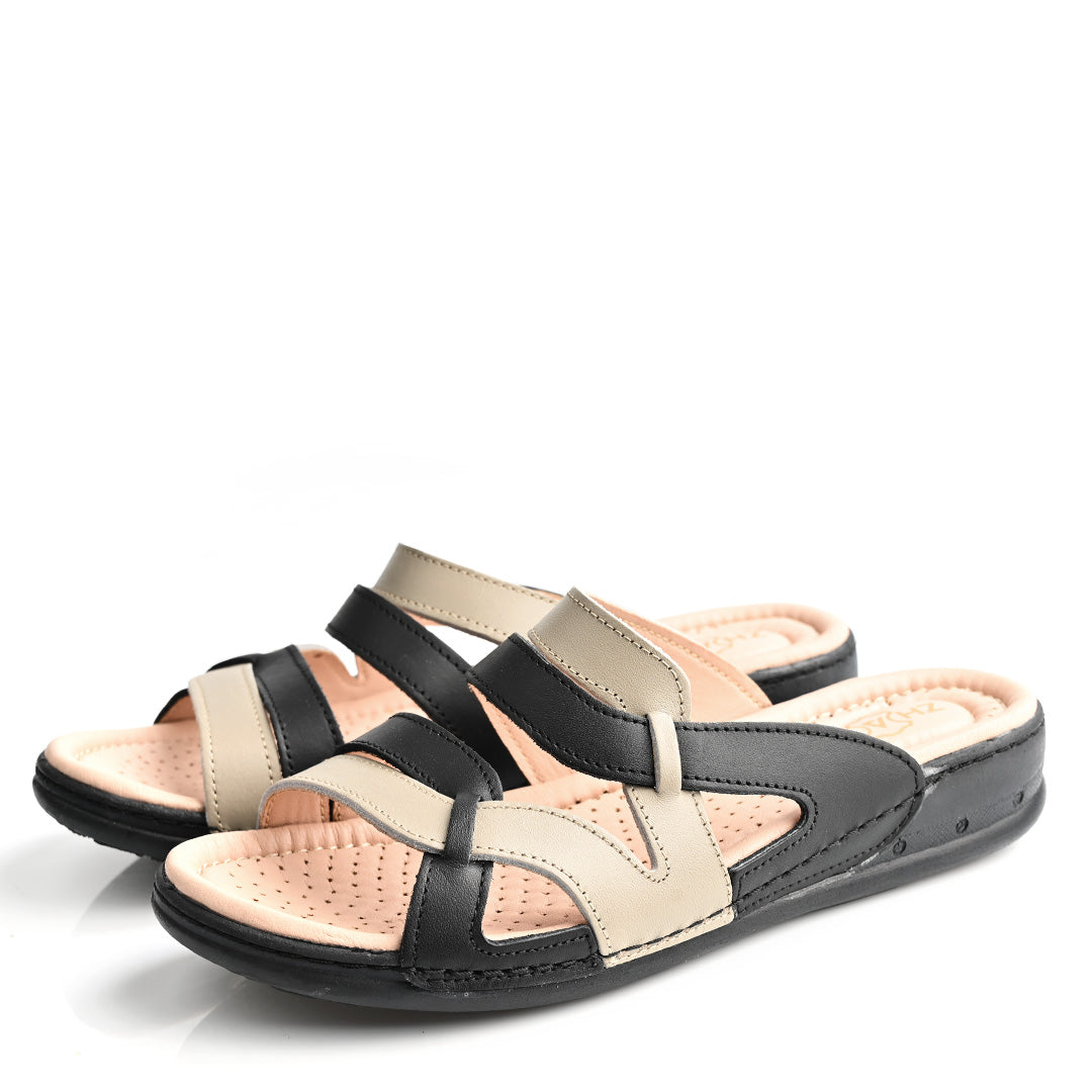 Sandale Médical Femme - Beige/Noir