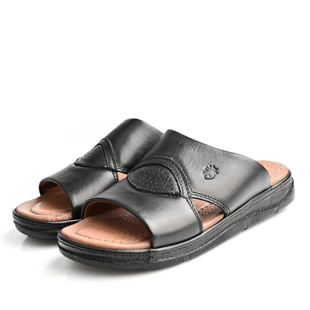 Sandale Médical En Cuir Pour Homme - Noir