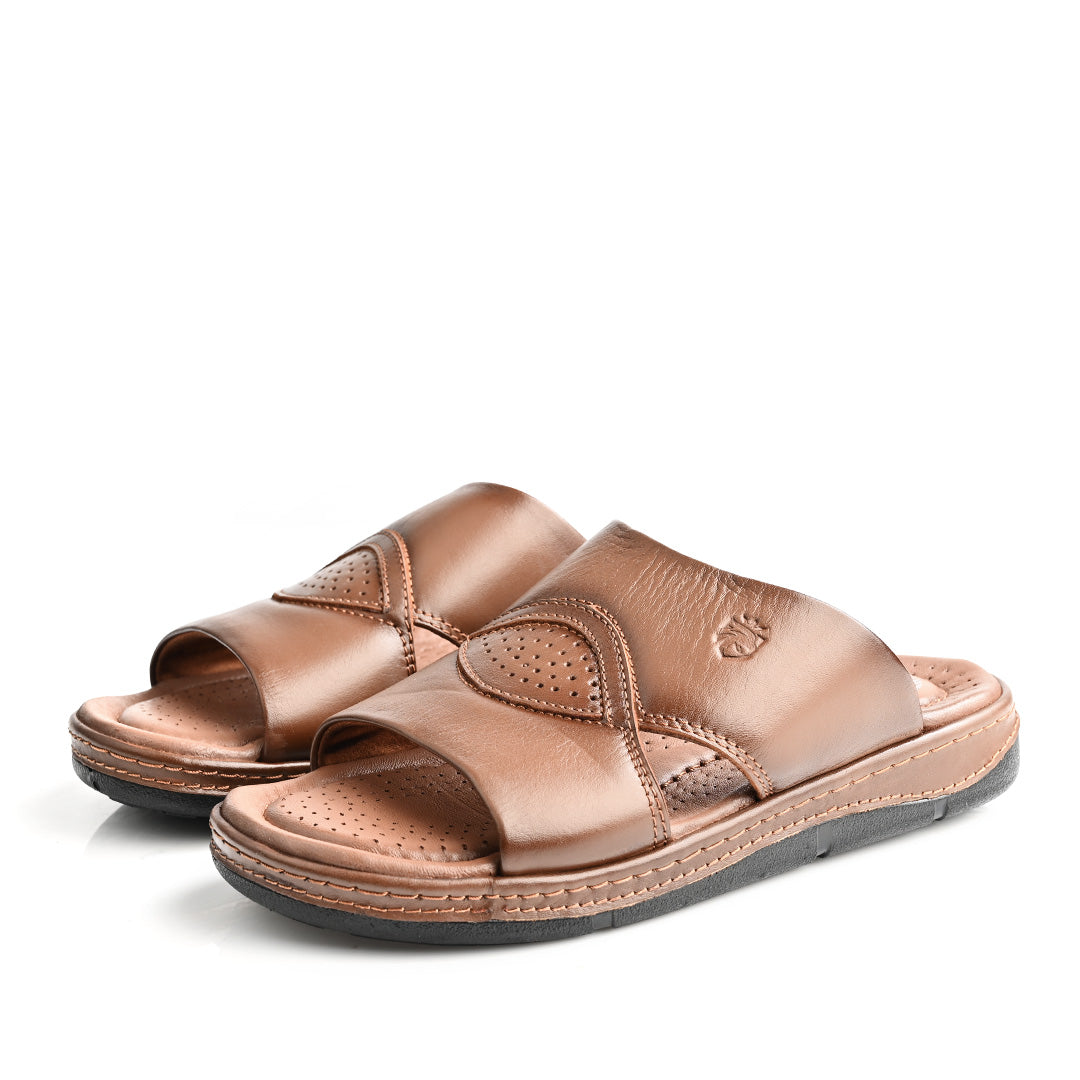 Sandale Médical En Cuir Pour Homme - Tabac