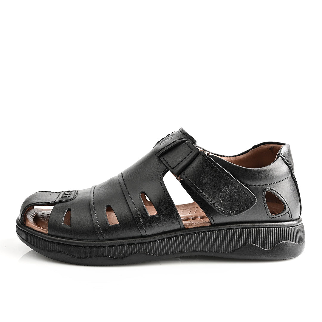 Sandale Médical En Cuir Pour Homme - Noir