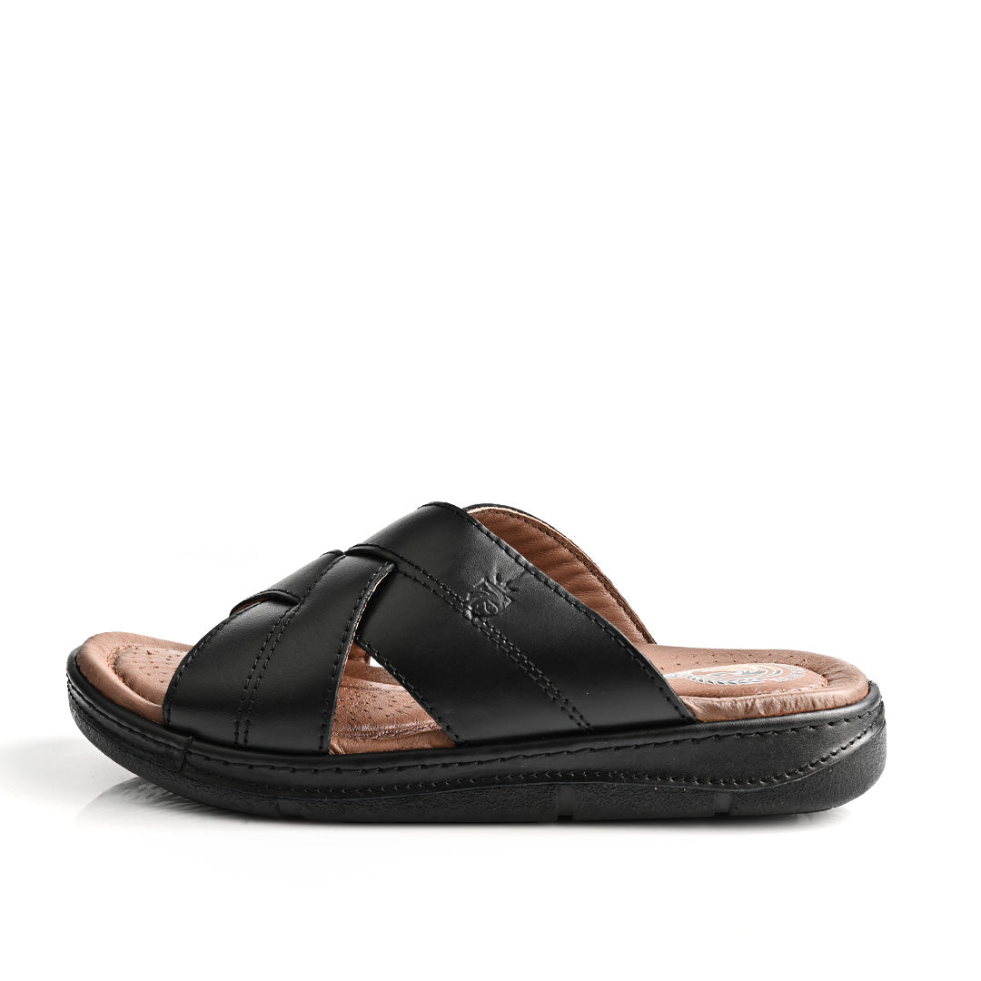 Sandale Médical En Cuir Pour Homme - Noir