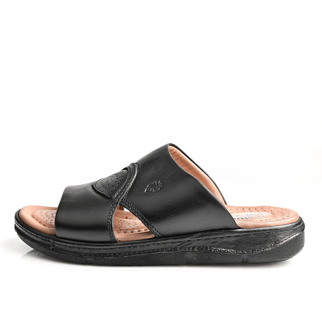 Sandale Médical En Cuir Pour Homme - Noir