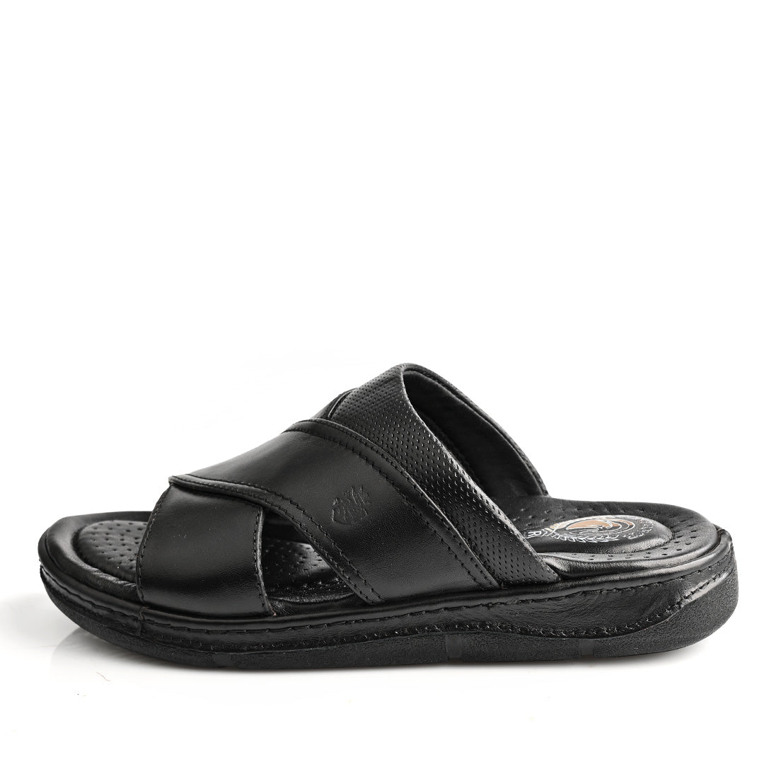 Sandale Médical En Cuir Pour Homme - Noir