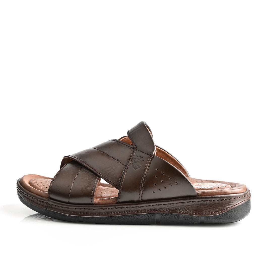 Sandale Médical En Cuir Pour Homme - Marron