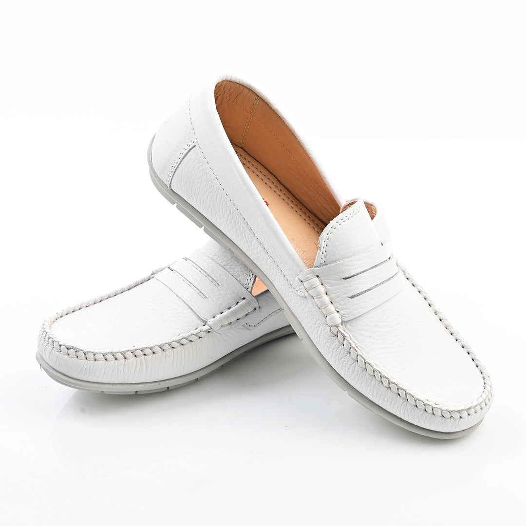 Chaussure Homme Médical En Cuir - Blanc