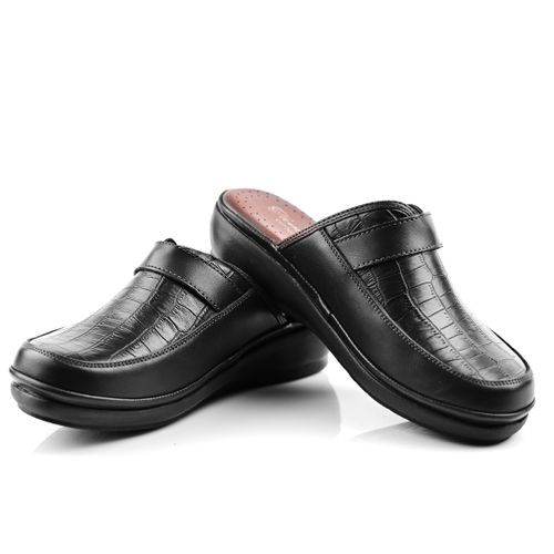 Sabots Médical Cuir Pour Femme - Noir