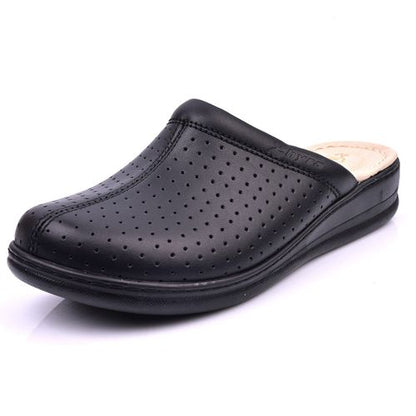 Sabots Médical,Sabot Cuir,Sabot Femme - Noir