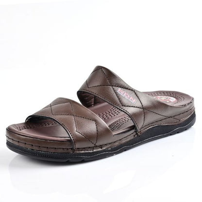 Sandale Homme En Cuir - Marron