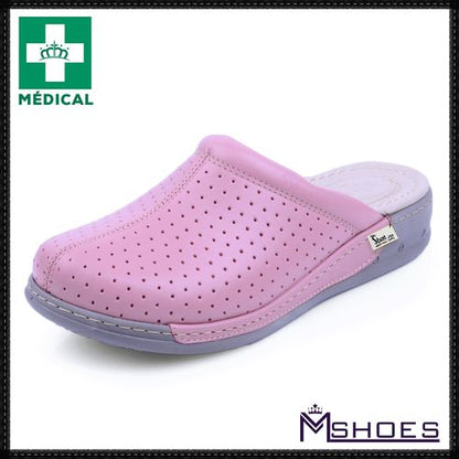 Sabots Médical,Sabot Cuir,Sabot Femme,Tendance 2021 - Rose