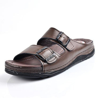 Sandale Homme En Cuir - Marron