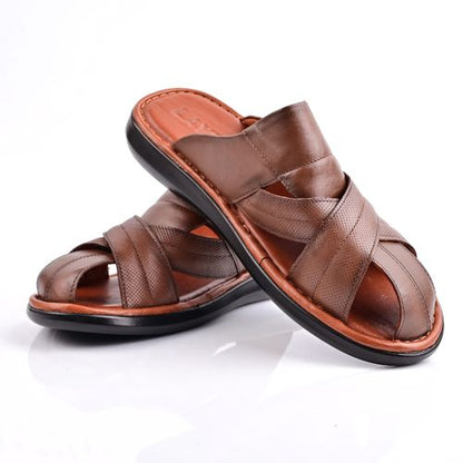 Sandale Homme Cuir -Tabac