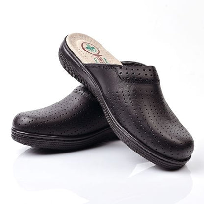 Sabots Médical,Sabot Cuir,Sabot Femme - Noir