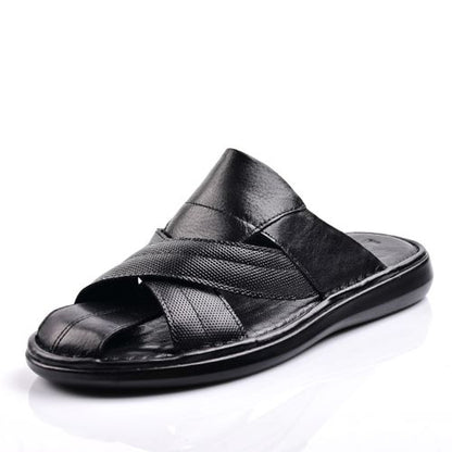 Sandale Homme Cuir -Noir