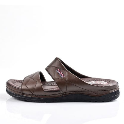 Sandale Homme En Cuir - Marron