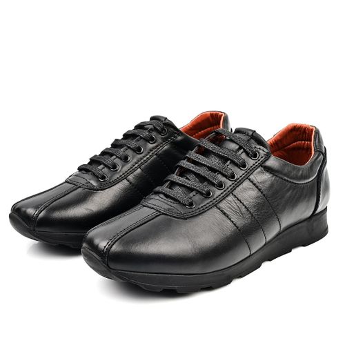 Espadrille Homme En Cuir,Chaussure Homme, Noir