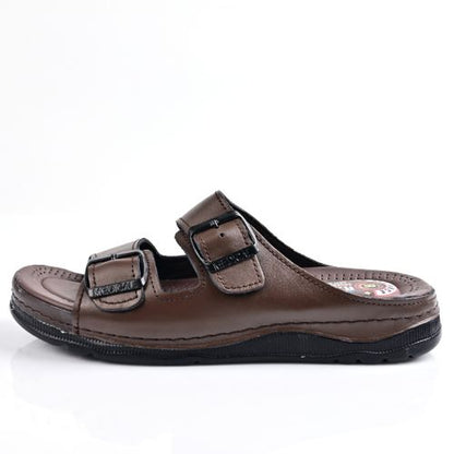 Sandale Homme En Cuir - Marron