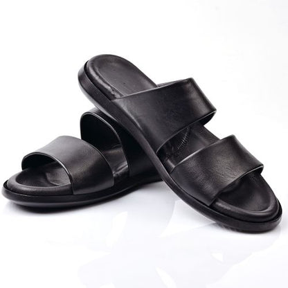 Sandale Homme Cuir,Tendance- Noir