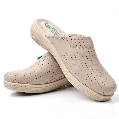Sabots Médical,Sabot Cuir,Sabot Femme - Beige