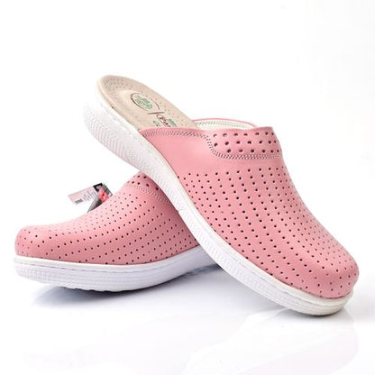 Sabots Médical,Sabot Cuir,Sabot Femme - Rose