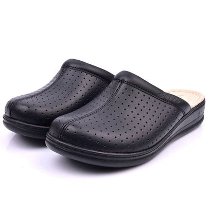 Sabots Médical,Sabot Cuir,Sabot Femme - Noir