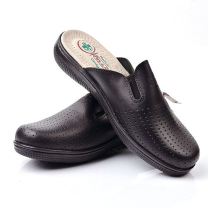 Sabots Médical,Sabot Cuir,Sabot Femme - Noir