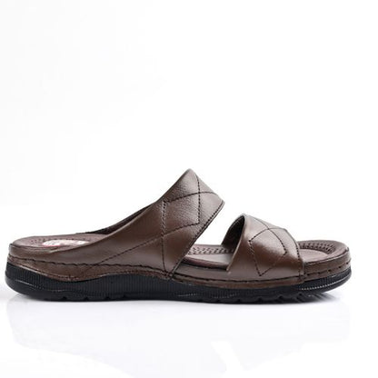 Sandale Homme En Cuir - Marron